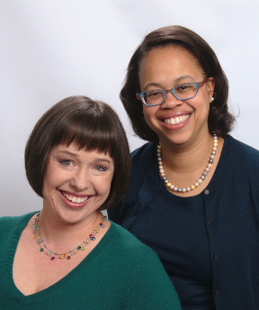 two women smiling